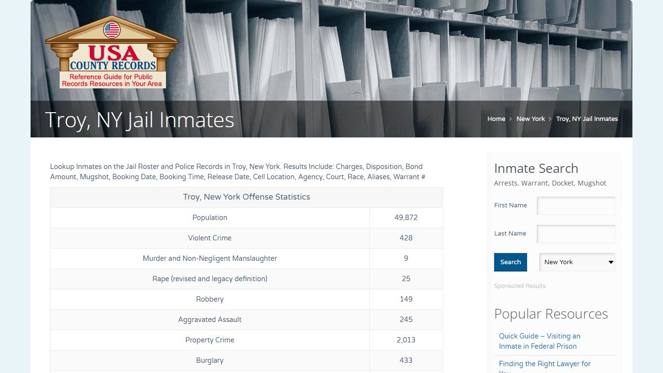 Troy, NY Jail Inmates | Name Search